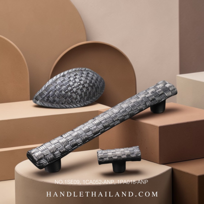 เซตมือจับ ปุ่มจับ วินเทจ (ซิงค์) สีดำ-เงิน