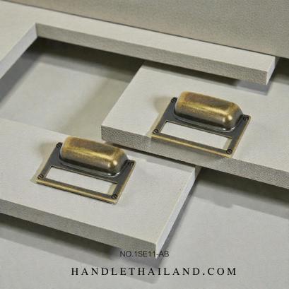 มือจับ (ซิงค์) สีดำ-เหลือง 32x82 mm. 1SE11-AB