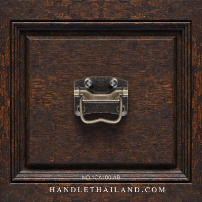 มือจับโบราณ (ซิงค์) สีดำ-เหลือง 45x26 mm. 1CA100-AB-80