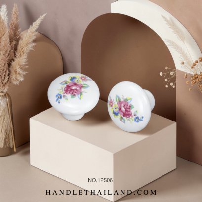 ปุ่มจับ (เซรามิก) สีขาว 33x24 mm. 1PS06