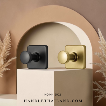 ขอเกี่ยว (ซิงค์) สีดำด้าน,ทองแฮร์ไลน์ 35x32 mm. HK16