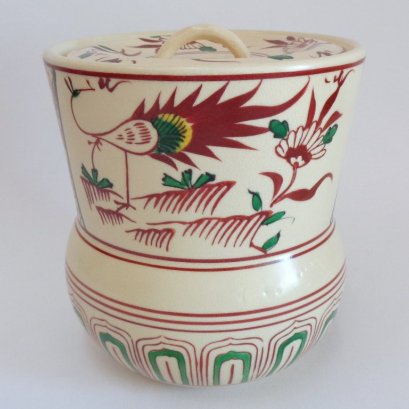 Mizusashi jar for Tea ceremony ,AKAE STYLE Artistic pottery