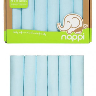 Nappi Baby - Bamboo Baby Muslin Blue ( 6 pcs. )