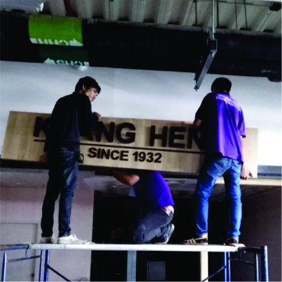 ตัวอักษรพลาสวูดยกขอบใส่ไฟ LED