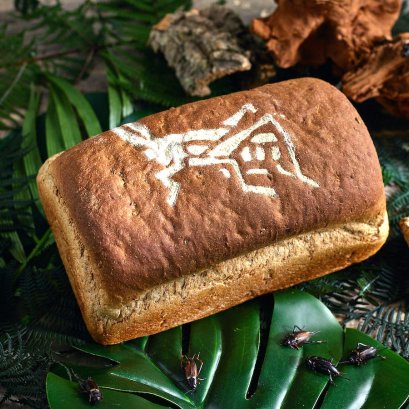 The bread is made from using cricket flour with about 336 of the insects ground up