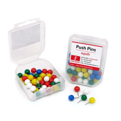 หมุดปักบอร์ดอเนกประสงค์ กลม 50 ชิ้น/กล่อง