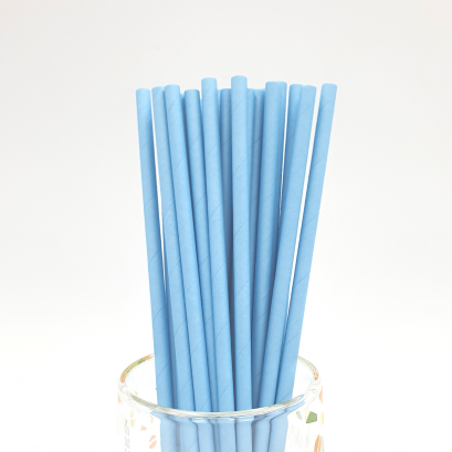 BASIC IN BABY BLUE PAPER STRAWS
