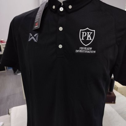 เสื้อโปโลคอปก สีดำ warrix ไว้อาลัย