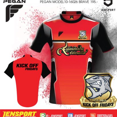 เสื้อ PEGAN รุ่น BRAVE สีแดง ทีม kick off friday