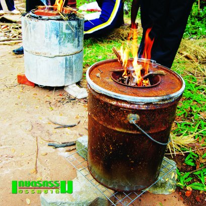 เตาผลิตแก๊สชีวมวลและไบโอชาร์ 2 in 1 