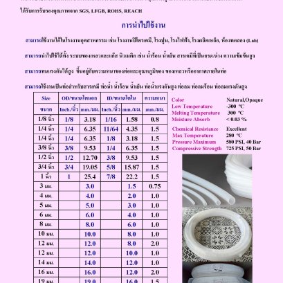 PTFE Tube (Teflon สีขาวขุ่น)