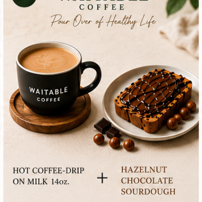 HOT COFFEE-DRIP ON MILK+HAZELNUT CHOCOLATE SOURDOUG