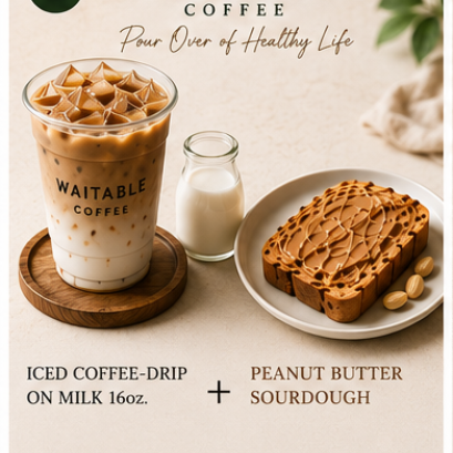 ICED COFFEE-DRIP ON MILK+PEANUT BUTTER SOURDOUGH