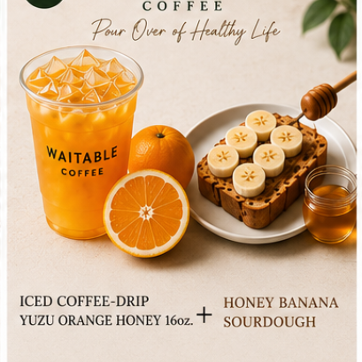 ICED COFFEE-DRIP YUZU ORANGE HONEY+HONEY BANANA SOURDOUGH