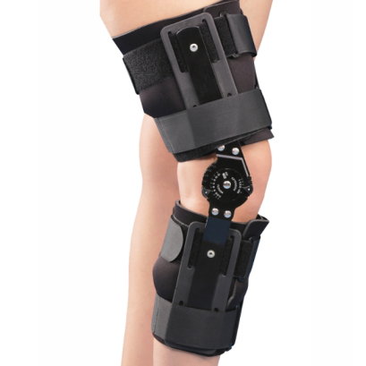 เฝือกพยุงหัวเข่าอลูมิเนียม (เกรียวปรับองศา) R.O.M. Knee Brace