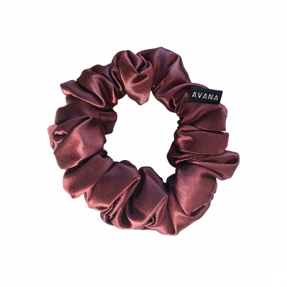 AVANA Luxe 100% Mulberry silk scrunchies - Luxe Burgundy 22 Momme