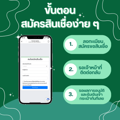 ขั้นตอนการขอสินเชื่อกับท่าจีน แคปปิตอล!