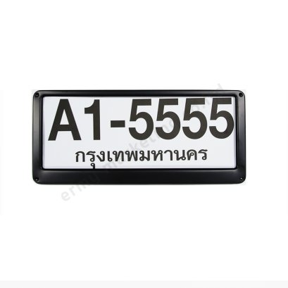 กรอบป้ายสแตนเลสทรงผืนผ้าสีดำด้าน