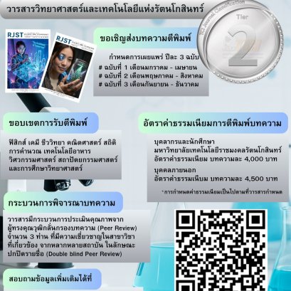 ประชาสัมพันธ์ การส่งบทความวิจัยเพื่อตีพิมพ์เผยแพร่ในวารสารวิทยาศาสตร์และเทคโนโลยีแห่งรัตนโกสินทร์ และวารสารสายสังคมศาสตร์และมนุษยศาสตร์แห่งรัตนโกสินทร์
