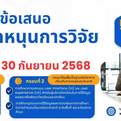 ขอประชาสัมพันธ์เชิญชวน เข้าร่วมส่งข้อเสนอโครงการเพื่อขอรับทุนอุดหนุนการวิจัย ประจำปีงบประมาณ พ.ศ. 2569