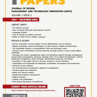 ประชาสัมพันธ์การเผยแพร่วารสารวิชาการ Journal of Design, Management and Technology Innovation (JDMTI)