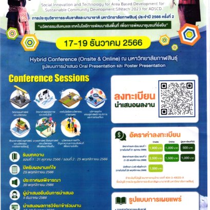 ประชาสัมพันธ์เชิญชวนเข้าร่วมการประชุมวิชาการระดับชาติและนานาชาติ มหาวิทยาลัยกาฬสินธุ์ ประจำปี 2566 ครั้งที่ 2