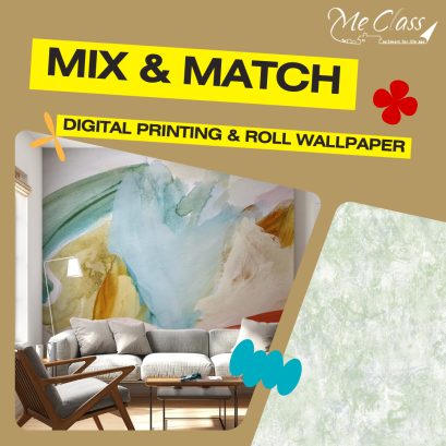 Mix & Match วอลเปเปอร์ติดผนังจาก มีคลาส วอลเปเปอร์ ด้วยวอลเปเปอร์สั่งพิมพ์ตามขนาดพื้นที่ & วอลเปเปอร์ม้วนสำเร็จ