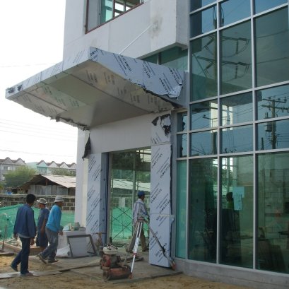 งานติดตั้งอลูมิเนียมคอมโพสิท