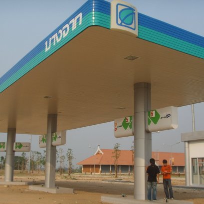 งานซ่อมแซมเสาปั๊มน้ำมันบางจาก