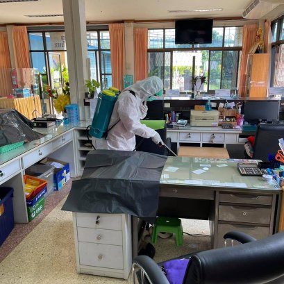 เมื่อวันที่ 25 ตุลาคม 2564 สหกรณ์การเกษตรท่าบ่อ จำกัด  ฉีดพ่นน้ำยาฆ่าเชื้อโรค ลดความเสี่ยง สร้างความมั่นใจการให้บริการสมาชิก ปลอดภัยจากโควิด 19 