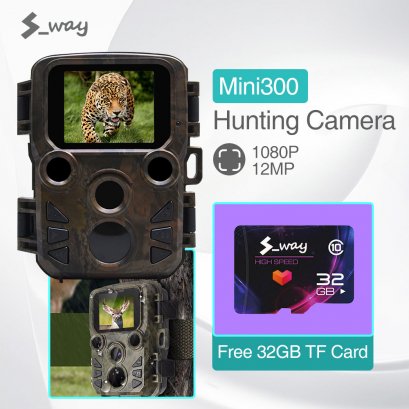 S-Way《ฟรี32การ์ดGB TF》ใหม่12MP 1080Pกล้องล่าสัตว์กลางคืนMotion Fast Triggerกล้องดิจิตอลรางอินฟราเรดCamการมองเห็นได้ในเวลากลางคืนกล้องเดินป่า