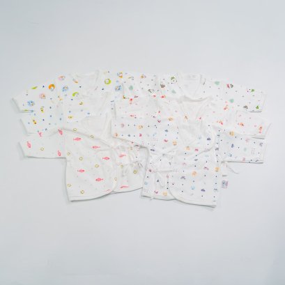 เสื้อเด็กแรกเกิด NB ผูกหน้าแขนยาว ขายส่งเริ่มต้น 100ตัว