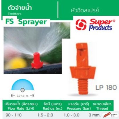 หัวฉีดสเปรย์ 360องศา  รุ่น LP 180 SUPER PRODUCTS