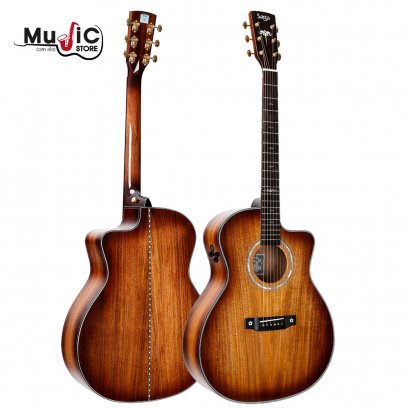 SAGA K1-GCNE Acoustic Electric Guitar ( All Solid )