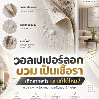 ปัญหาวอลเปเปอร์ลอก บวม มีฟองและเกิดเชื้อรา พร้อมสาเหตุและแนวทางแก้ไข