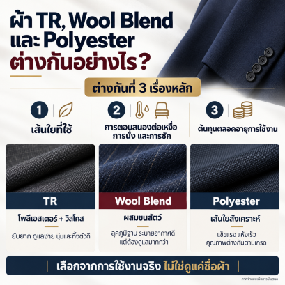 ผ้า TR, Wool Blend และ Polyester ต่างกันอย่างไร | สูทคุณน้อย
