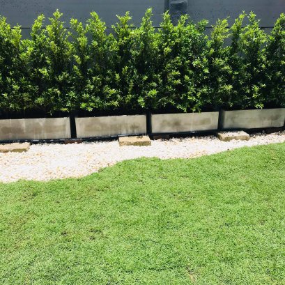 ปูหญ้า แต่งโรยหิน หน้างานบางกรวย นนทบุรี