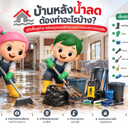 น้ำลดต้องทำอะไรบ้าง
