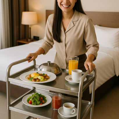 รถเข็นเสิร์ฟอาหารในห้องพัก (Room Service Cart) แบบไหน... ตอบโจทย์ที่สุด?