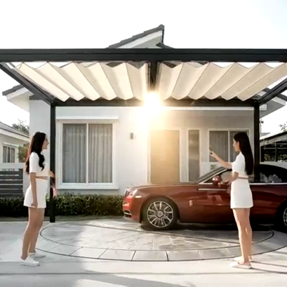 Mechanic Home ออกแบบ ผลิต ติดตั้ง หลังคาเลื่อน แท่นหมุนรถ