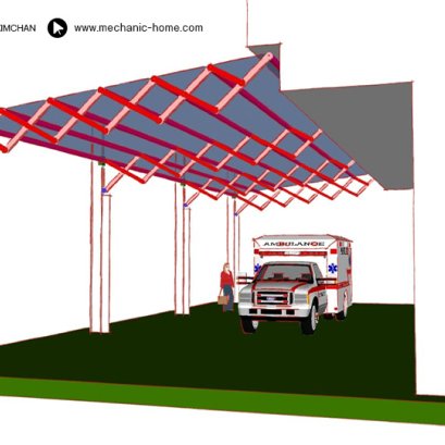 หลังคาเลื่อนผ้าใบแบบ Scissor Sliding Roof