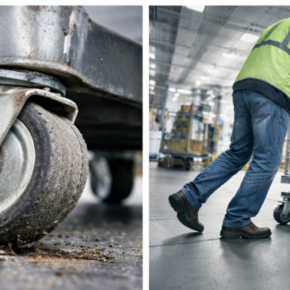 รถเข็นเอียงหรือเลี้ยวไม่ตรง เกิดจากอะไร? วิธีแก้ปัญหารถเข็นวิ่งเบี้ยวในโรงงานและคลังสินค้า