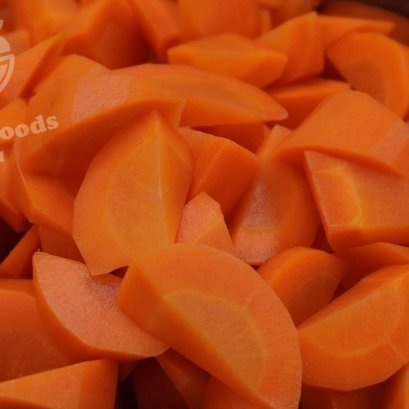 Carrots cut into triangles
