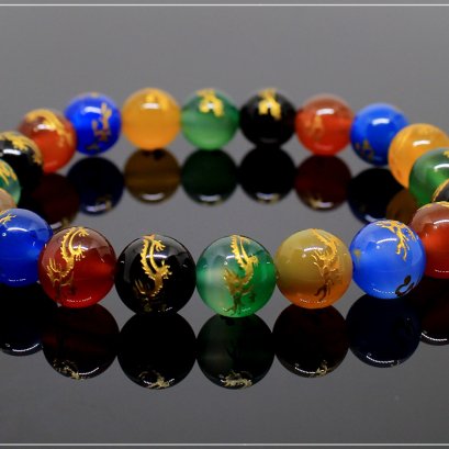 Agate Dragon (อาเกต 5 สี สลักมังกร) หินเสริมพลังความเชื่อมั่น เข็มแข็ง กล้าหาญ สร้างบารมี