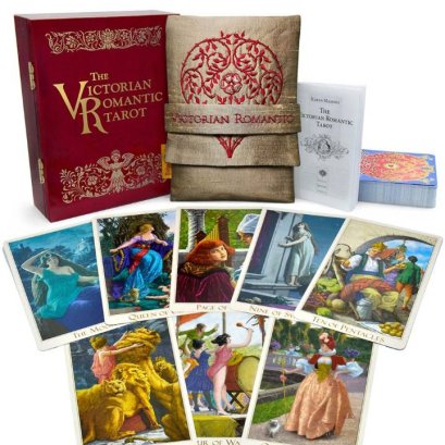 The Victorian Romantic Tarot with cold stamping. Large format, limited edition. GOLD bag & Companion Book