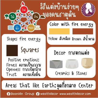 วิธีแต่งบ้านง่ายๆ สไตล์คนธาตุดิน (คนชอบธาตุดิน)