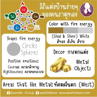 วิธีแต่งบ้านง่ายๆ สไตล์คนธาตุทอง (คนชอบธาตุทอง)