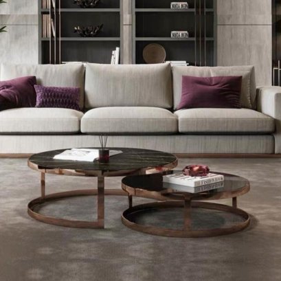 Lua Dual Black Marble Coffee Table