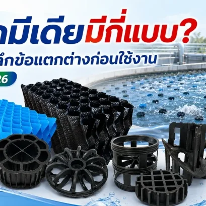 ลูกมีเดีย (ไบโอมีเดีย) หลากหลายรูปแบบสำหรับระบบบำบัดน้ำเสียโรงงาน