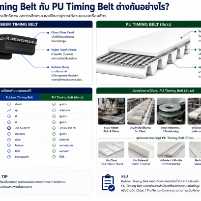 Rubber Timing Belt กับ PU Timing Belt ต่างกันอย่างไร?